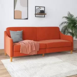 Image of Jasper Linen Sprung Sofa Bed Orange