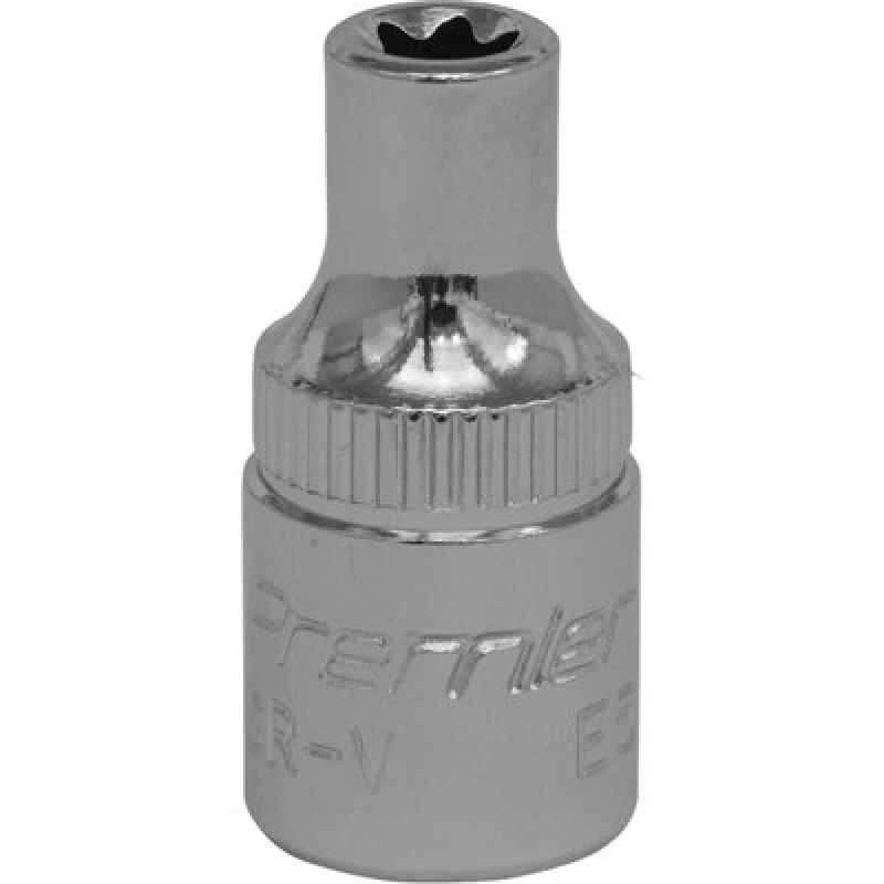 Image of Loops E5 TRX Star Socket Bit - 1/4" Square Drive - PREMIUM Drop Forged Head Knurled Multi