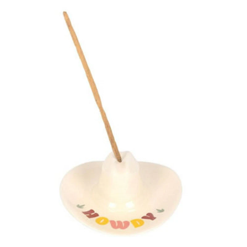 Image of Something Different Something Different Howdy Cowboy Hat Incense Stick Holder in White White One Size Unisex 5063693881221