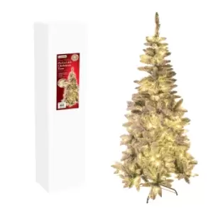 Image of Christmas Workshop 6ft Snow Flocked Pre-Lit LED Pine Tree