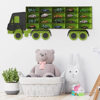 Image of Kamyon - Green, Black Green Black Decorative MDF Wall Shelf