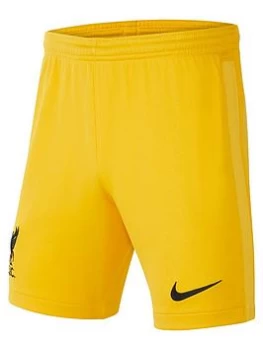 Image of Nike Liverpool FC Junior 21/22 Home Goalkeeper Short - Green , Yellow, Size S (8-9 Years)