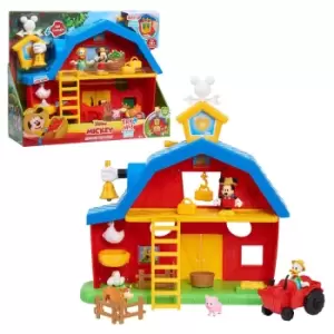 Image of Disney Junior Mickey Mouse Barnyard Fun Playset 2-sided Play With 15 Pieces