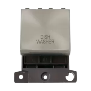 Image of Click Scolmore MiniGrid 20A Double-Pole Ingot Dishwasher Switch Satin Chrome - MD022SC-DW