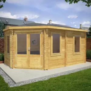 Image of Mercia Grande 5m x 3m Corner Log Cabin (28mm) a Double Glazed