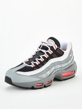 Image of Nike Air Max 95 Essential - Red/White/Grey , Red/White/Grey, Size 9, Men