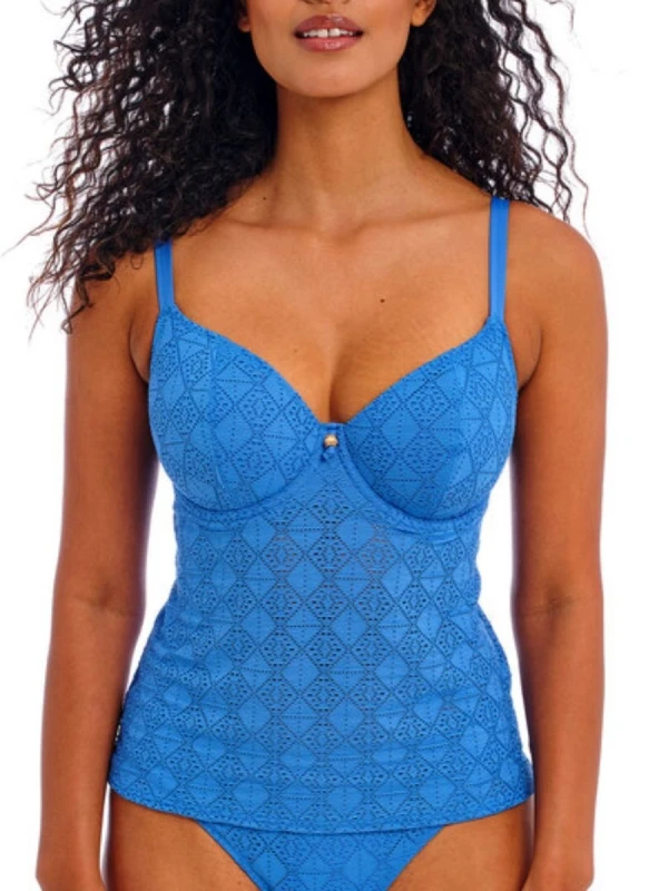 Image of Freya Womens Nomad Nights Tankini Top in Blue Size: 30G Blue Female 30G