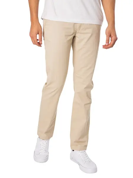 Image of Superdry Slim Tapered Stretch Chino Trousers Pelican Beige 32W x 32L