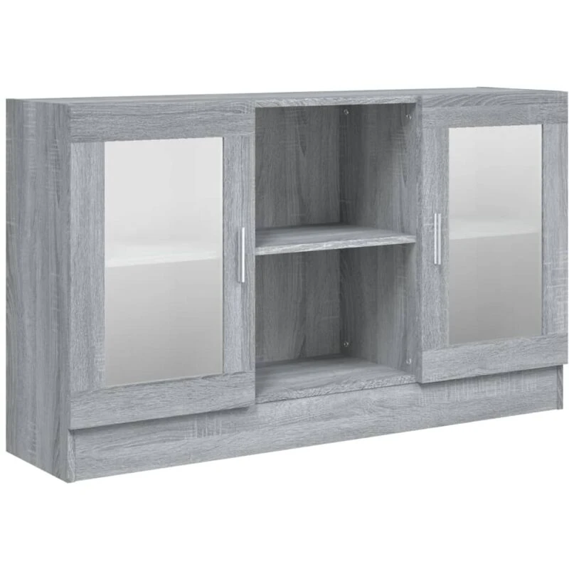 Image of VIDAXL Vitrine Cabinet Grey Sonoma 120x30.5x70cm Engineered Wood Vidaxl 8720286955000