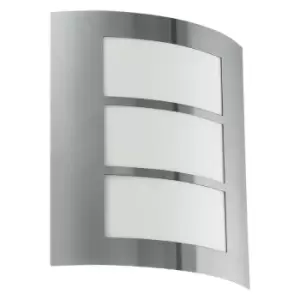 Image of Eglo - City - 1 Light Outdoor Wall Light Stainless Steel IP44, E27