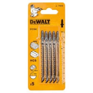 Image of DEWALT T101D HCS Wood Cutting Jigsaw Blades Pack of 5