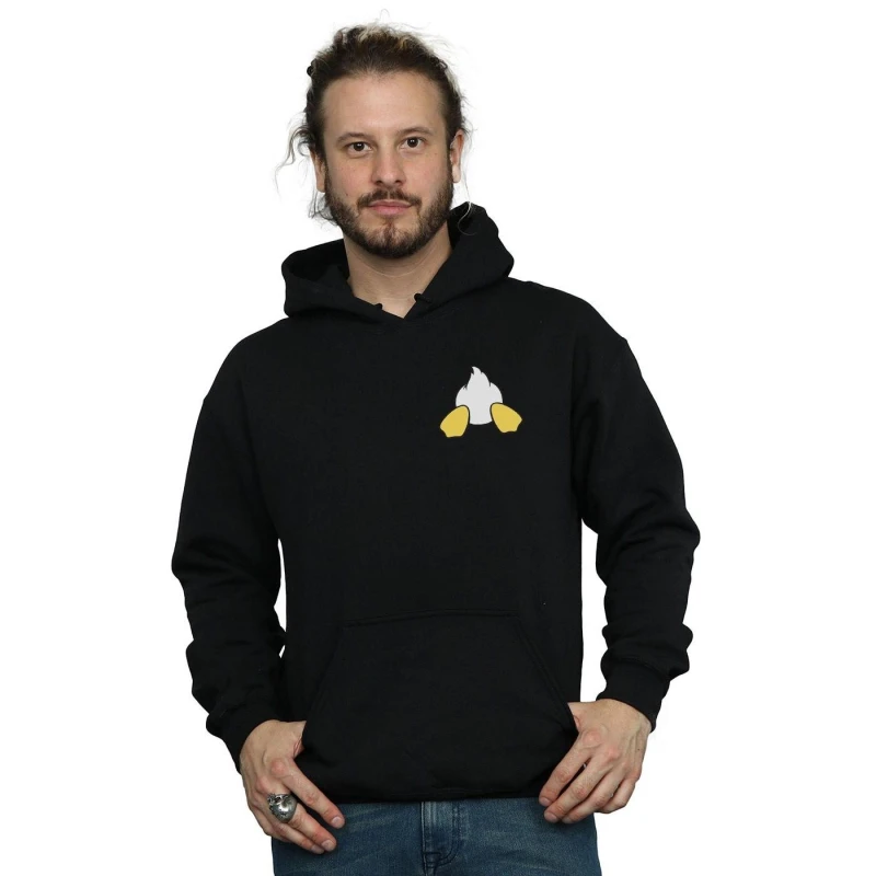 Image of Disney Men Donald Duck Backside Breast Print Hoodie in Black Size: Small Black S Male 5059114680764