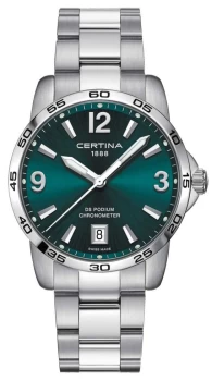 Image of Certina DS Podium 40mm Stainless Steel Bracelet Green Watch