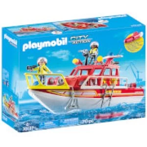 Image of Playmobil City Action Fire Rescue Boat (70147)