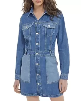 Image of The Kooples Washed Denim Mini Dress