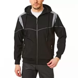 Image of Lee Cooper Hooded Softshell and Fleece Jacket Mens - Black