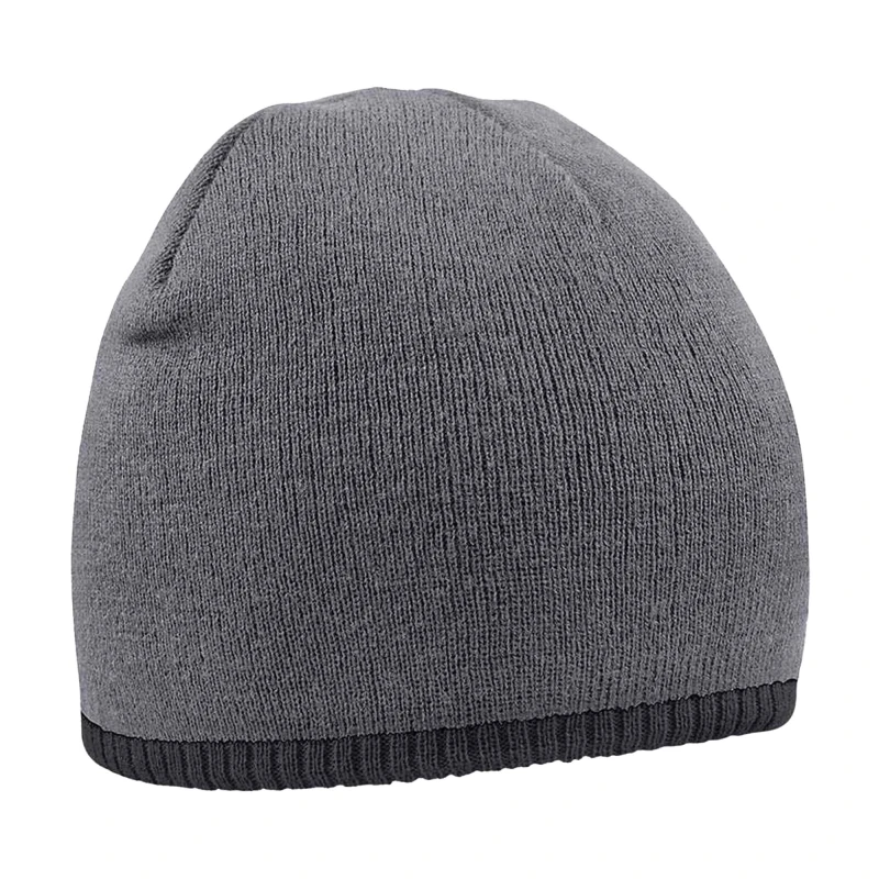 Image of Beechfield Beechfield Men Two Tone Pull-On Beanie in Dark Grey Dark Grey One Size Male 5063527292308