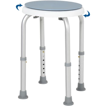 Image of 360° Swivel Seat Bath Shower Stool Adjustable Height w/ Aluminium Frame Non-Slip Feet Chair Safe Support Home Assistance - Homcom