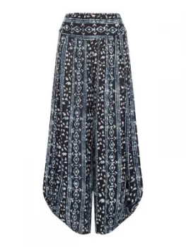 Image of Free People Floaty Printed Wide Palazzo Trousers Blue