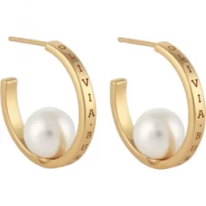 Image of Olivia Burton The Classics Gold Pearl Hoop