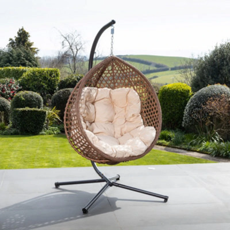 Image of Artemis Home Bradshaw Swing Egg Pod Chair in Cream Cream Unisex