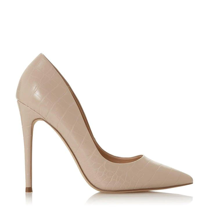 Image of Head Over Heels by Dune Nude 'Aimees' High Stiletto Heel Court Shoes - 3 - cream