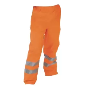 Image of Yoko Mens Hi-Vis Waterproof Contractors Trousers / Pants (L) (Hi Vis Orange)