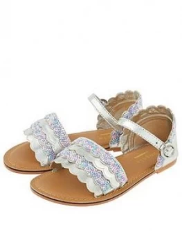 Image of Accessorize Girls Mermaid Beaded Sandals - Multi