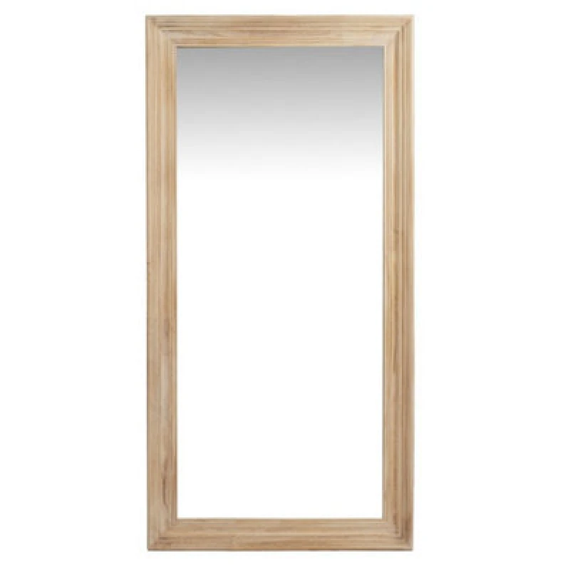 Image of Hill Interiors Washed Wood Large Framed Mirror - Glass - L3 X W90 X H180 Cm - Brown