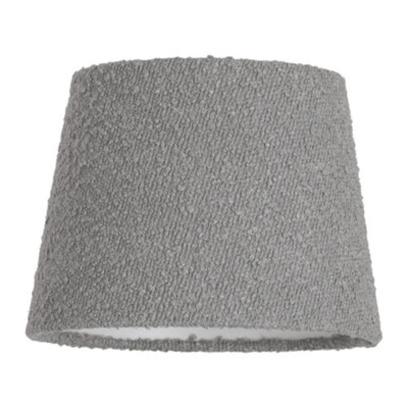 Image of ValueLights ValueLights Rory Boucle Fabric Tapered Easy Fit Ceiling Table Floor Lamp Shade with LED Bulb in Grey Grey One Size Unisex 5059406065781