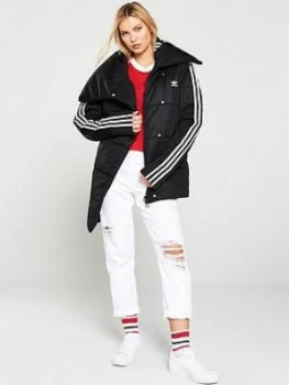 Image of adidas Originals Tracktop Quilted Coat - Black, Size 10, Women