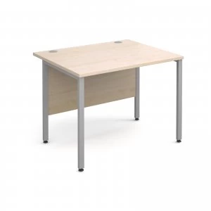 Image of Maestro 25 SL Straight Desk 1000mm x 800mm - Silver H Frame Maple top