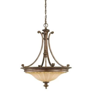Image of 3 Light Ceiling Chandelier Pendant Light British Bronze, E27