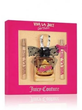 Image of Juicy Couture Viva La Juicy Gold Couture Eau de Parfum Gift Set For Her 3 Pieces
