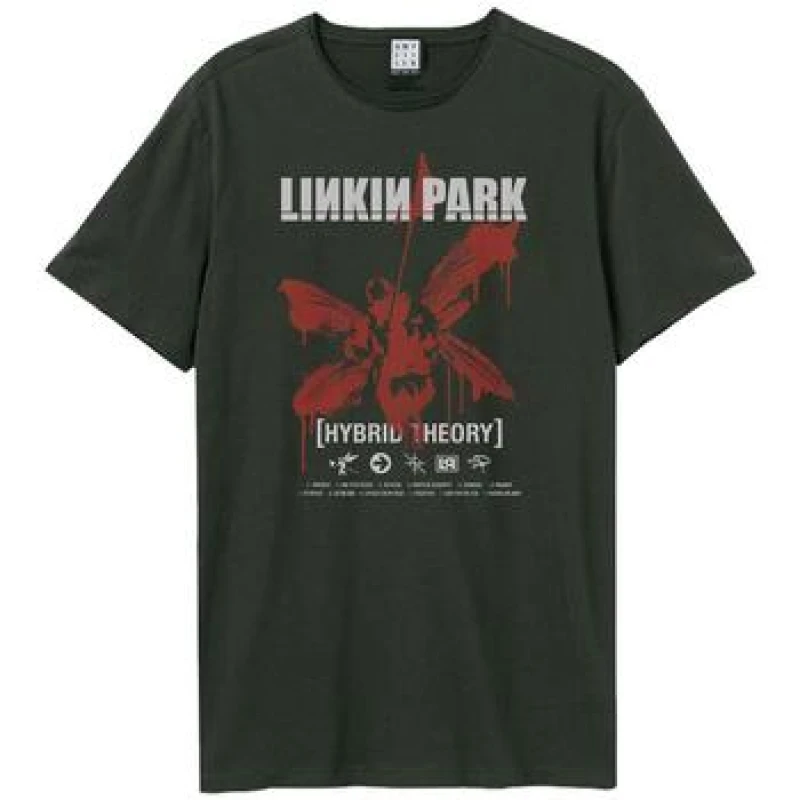 Image of Amplified Mens Hybrid Theory Linkin Park T-Shirt in Charcoal Size: XS Charcoal Male XS