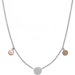 Image of Emporio Armani Sterling EG3332040 Silver Pave Disc Necklace