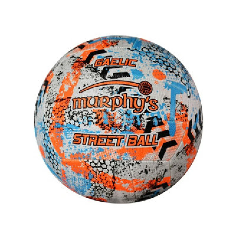 Image of Murphys Gaelic Street Football White/fluorescent Orange/cyan (5)