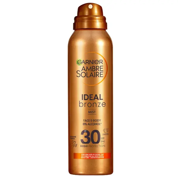 Image of Garnier Ambre Solaire Ideal Bronze Tanning Mist for Face and Body SPF 30 150ml