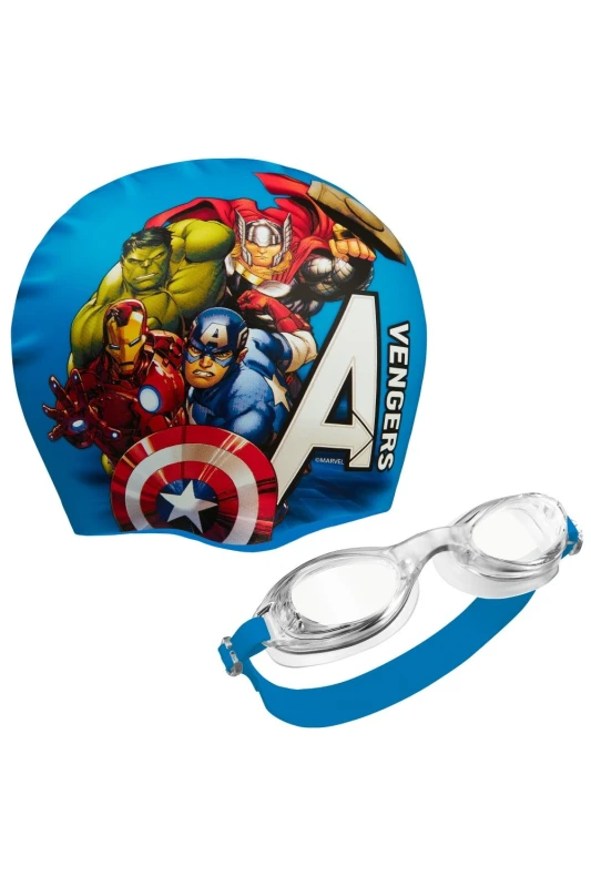 Image of Marvel Avengers Swimming Cap and Goggles Multi