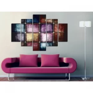 Image of ST054 Multicolor Decorative MDF Painting (5 Pieces)