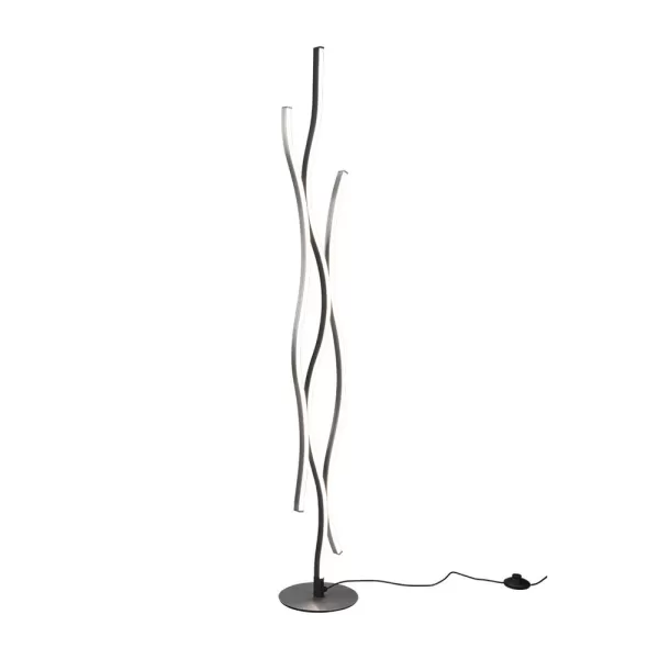 Image of Blaze Modern LED Integrated Floor Lamp Brushed aluminium 2300-3000-4000K with Footswitch