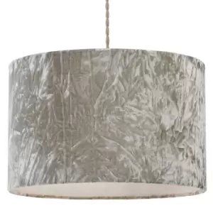 Image of Village At Home Velvet Cylinder Light Shade - Grey