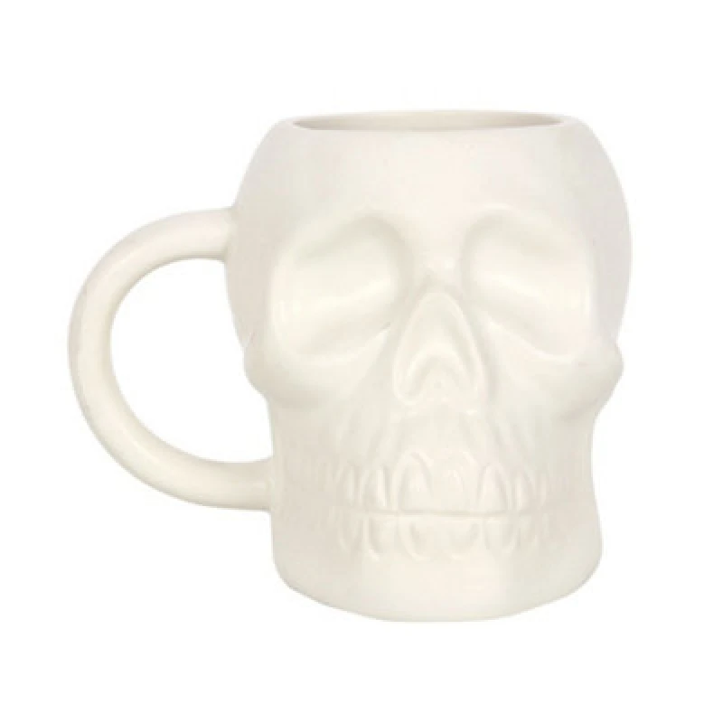 Image of Something Different Something Different Dark Matter Skull Halloween Mug in White White One Size Unisex 5063238445086