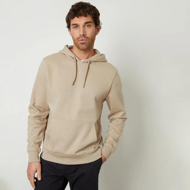 Image of Threadbare Mock T-Shirt Pullover Hoodie Stone