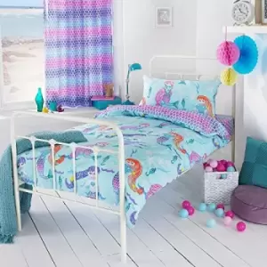 Image of Riva Home Girls Mermaid Duvet Cover Set (Toddler (120x150cm)) (Multicolour)