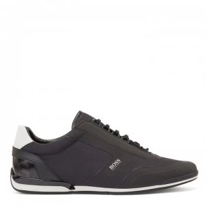 Image of Hugo Boss Saturn Low Profile Nylon Trainers Black Size 8 Men