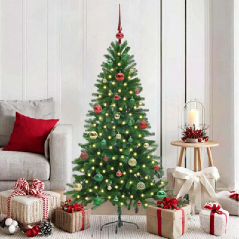 Image of vidaXL Christmas Tree with 150 LEDs with Stand Green 150cm PE, Green 3396326