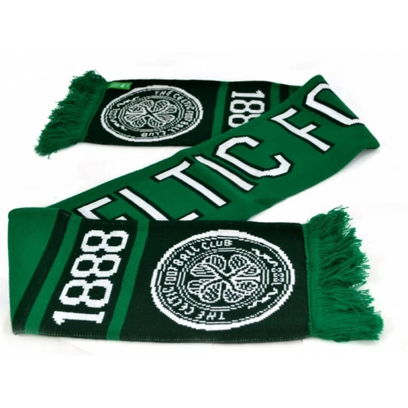 Image of Celtic FC Mens Official Football Nero Jacquard Scarf in Pale Green Pale Green Male One Size