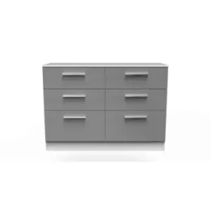 Image of Welcome Furniture Indices 6 Drawer Midi Chest - Dust Grey and White