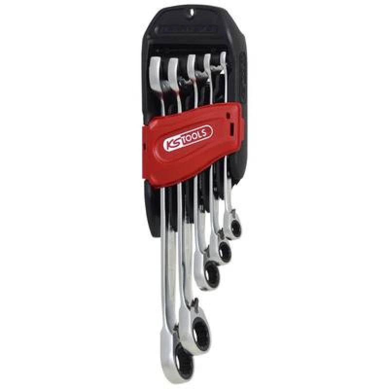Image of KS TOOLS 503.5905 Ratchet Ring Open-ended Spanner Set Number of teeth (ratchet mechanism): 72, Chrome Vanadium Steel, Spanner Size: 19 Chrome Vanadium